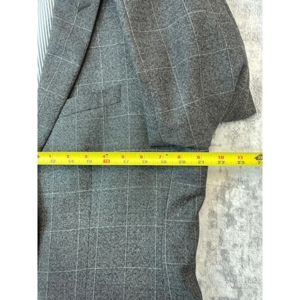 Banana Republic Marzotto Mill 44L‎ Gray Windowpane Sport Coat Blazer Wool Blend